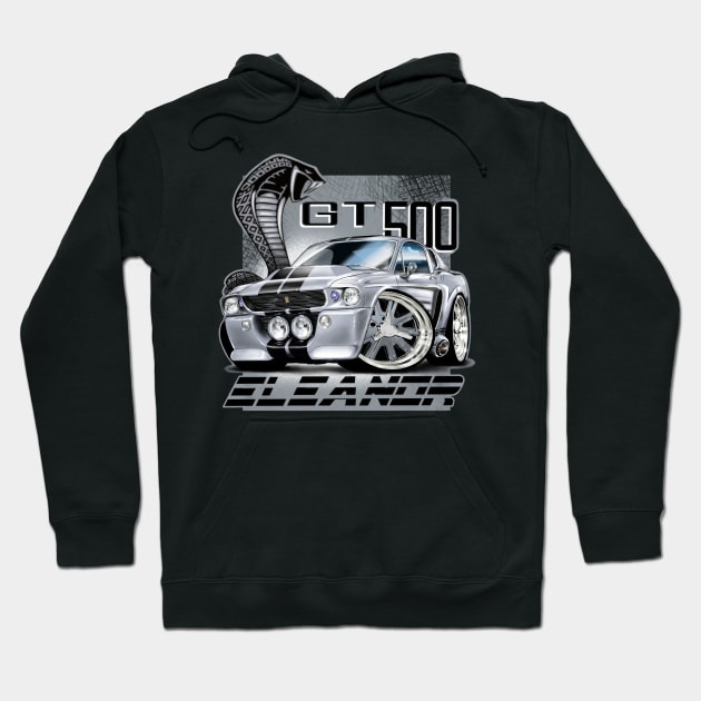 Mustang GT500 Eleanor Hoodie by stefansautoart